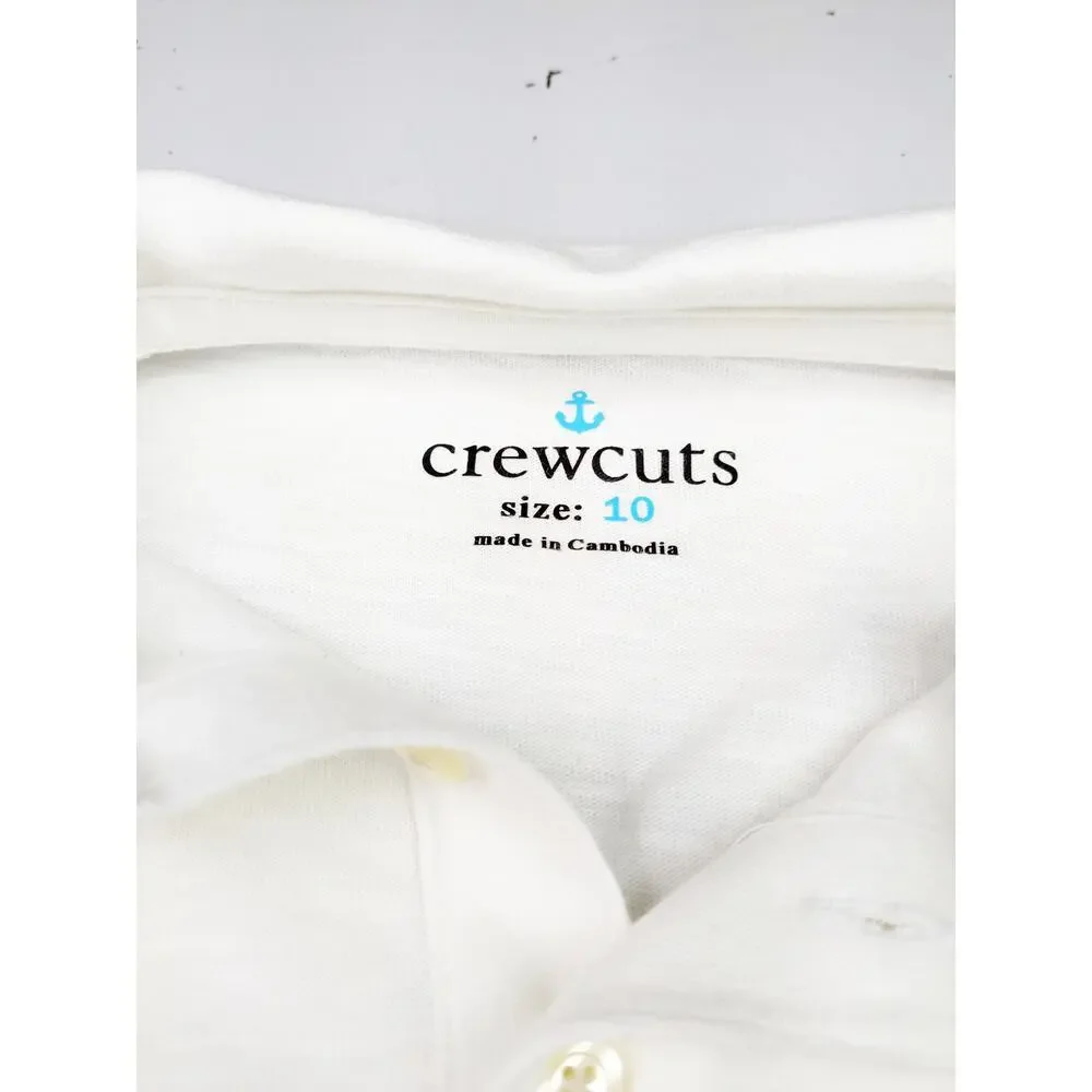 Crewcuts Cream LS Polo Shirt - Boys 10
